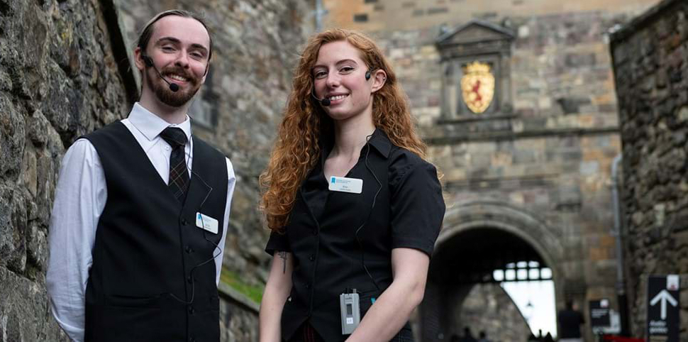 Tour guides with headsets